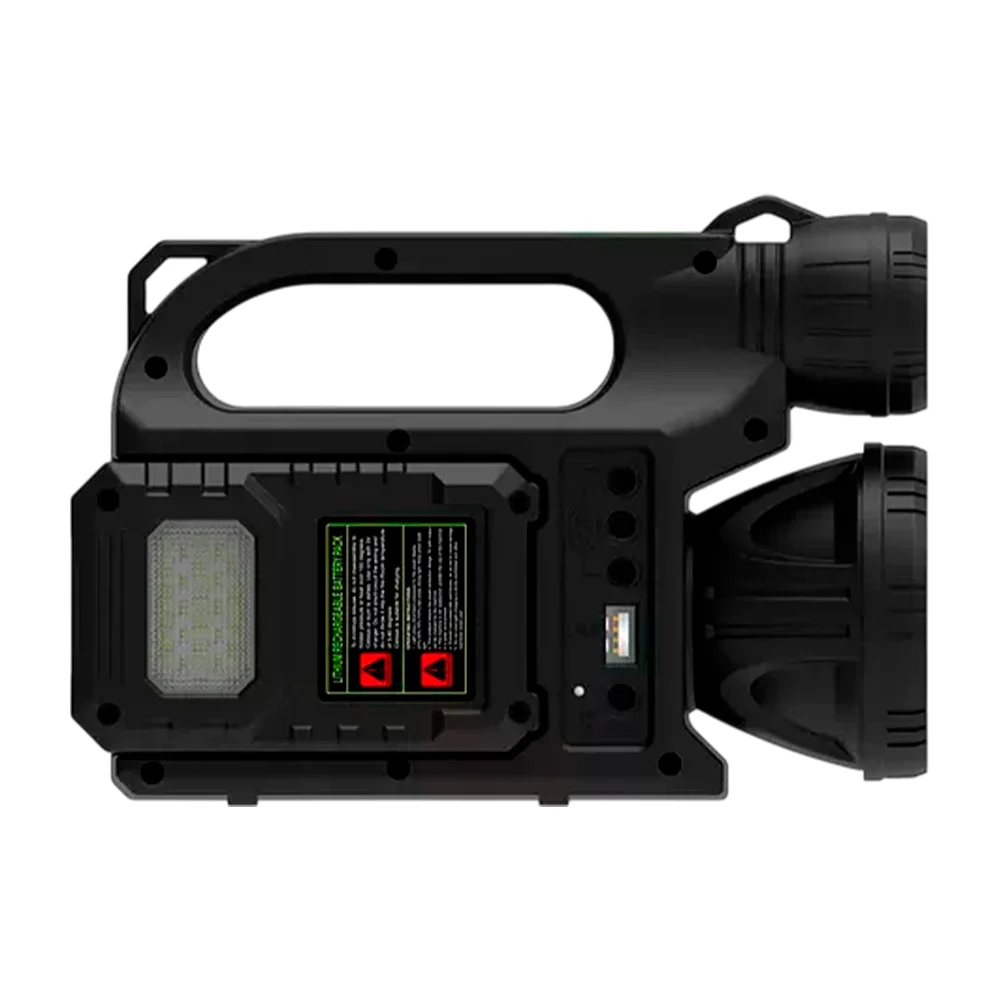 Lámpara portátil de emergencia con 6 leds de 30w y batería recargable extraíble 6000mah / mor-c9