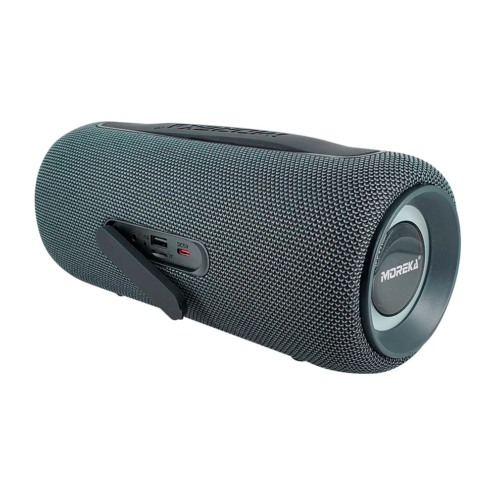 Bocina cilíndrica bluetooth portátil con luces led rgb y agarradera, variedad de colores / moreka-397