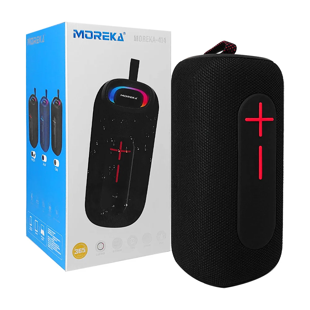 Bocina cilíndrica cuadrada moreka bluetooth portátil con luz rgb, entrada para usb y tarjeta tf, variedad de colores / moreka-414