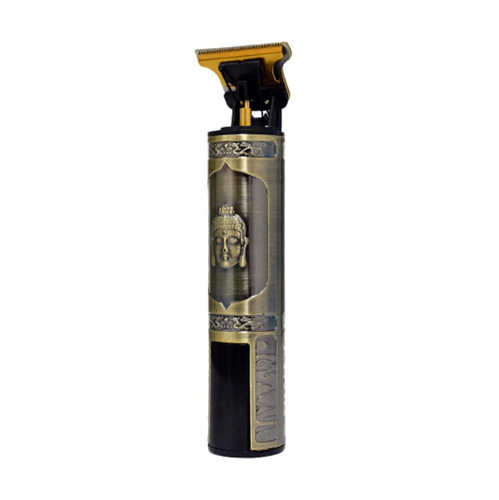 Máquina rasuradora inalámbrica con diseño esculpido de buda y 4 peinetas intercambiables para el cabello / mr-105p