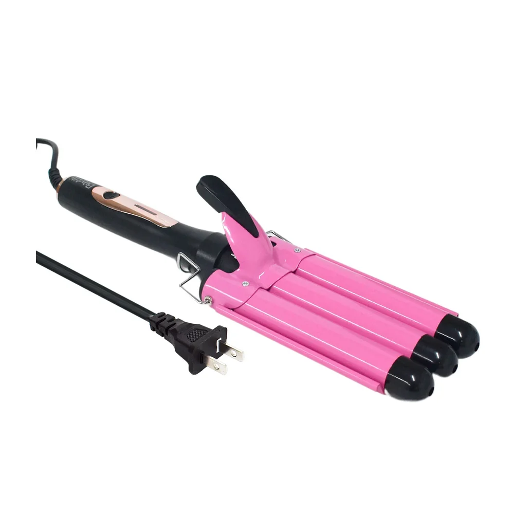 Plancha rizadora onduladora de cerámica para el cabello buytiti con 3 barras y temperatura de 180 -21°c, variedad de colores / mr-301