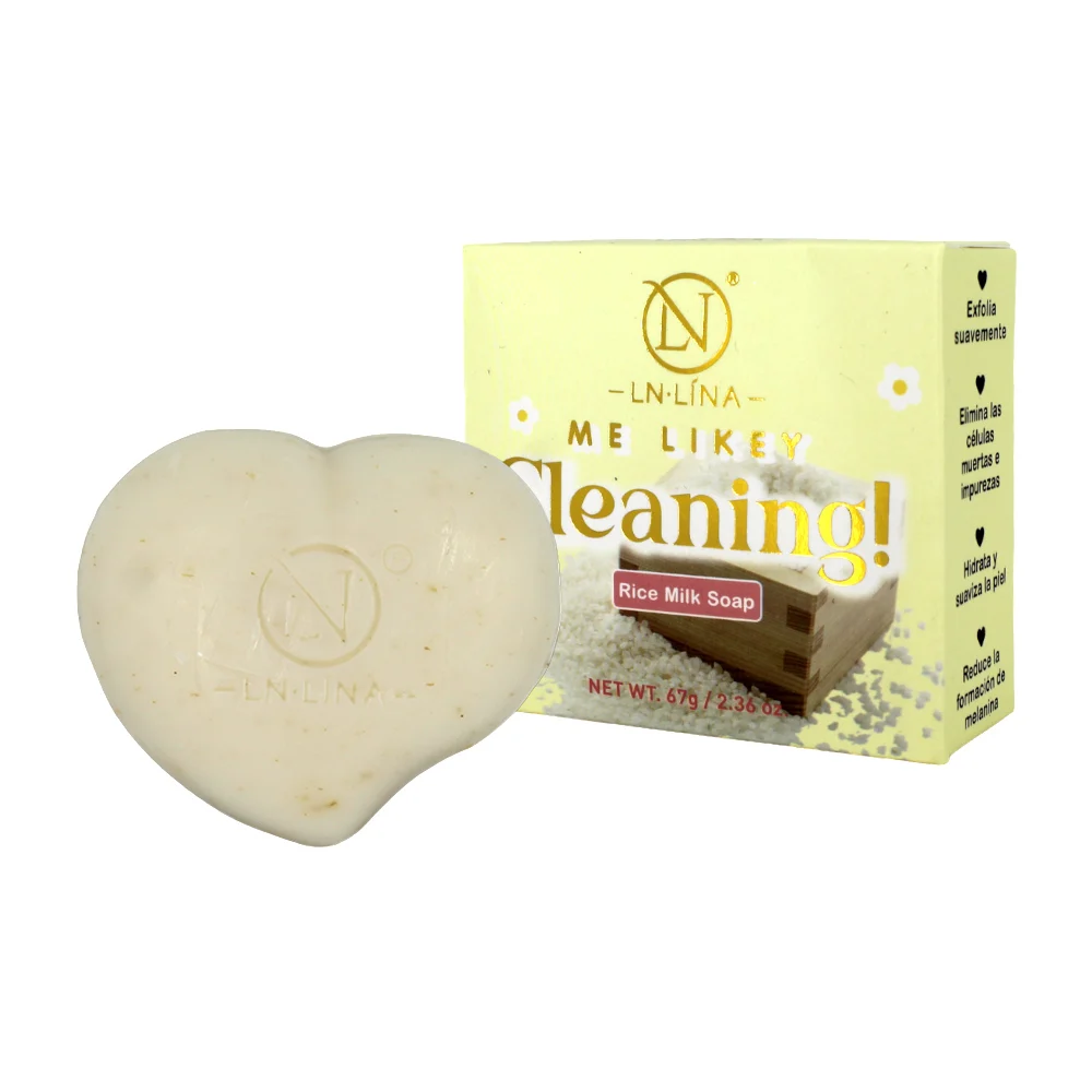 1pza Jabón con extracto de arroz y leche para aclarar la piel, 67g / me likey cleaning / ln57-fn02