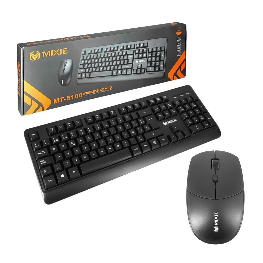 Combo de teclado y mouse inalámbricos para computadora, con teclado full size y ratón inalámbrico con 2 botones y control de dpi, variedad de funciones / mixie / mi-5100