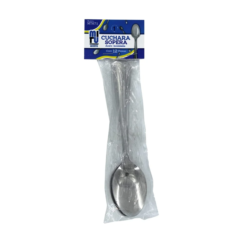 Paquete con 12 cucharas soperas metálicas mitu para cocina / mt071