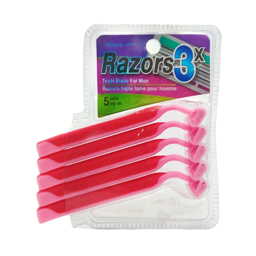 Paquete con 5 rastrillos desechables razors de triple navaja / mt076