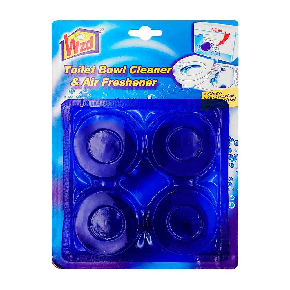 Blíster con 4 pastillas redondas azules wzd de 4cm para el baño / mt353