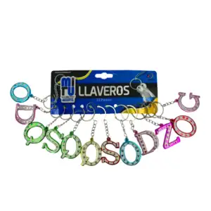 Paquete con 12 llaveros en forma de letra con estampado frase love, v…