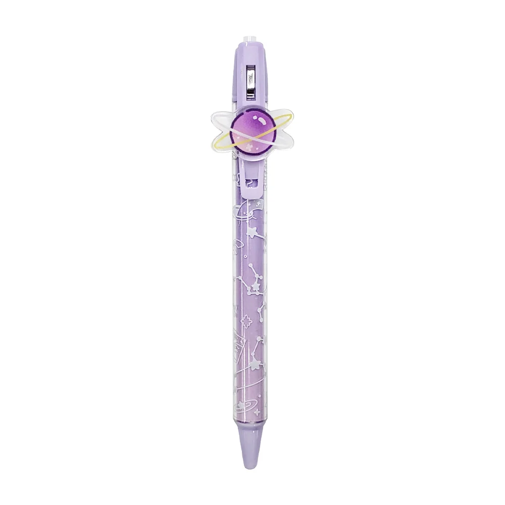 1pza Pluma bolígrafo retráctil sweet planet 0.5mm con detalle de animales y planetas, variedad de diseños / yz5795