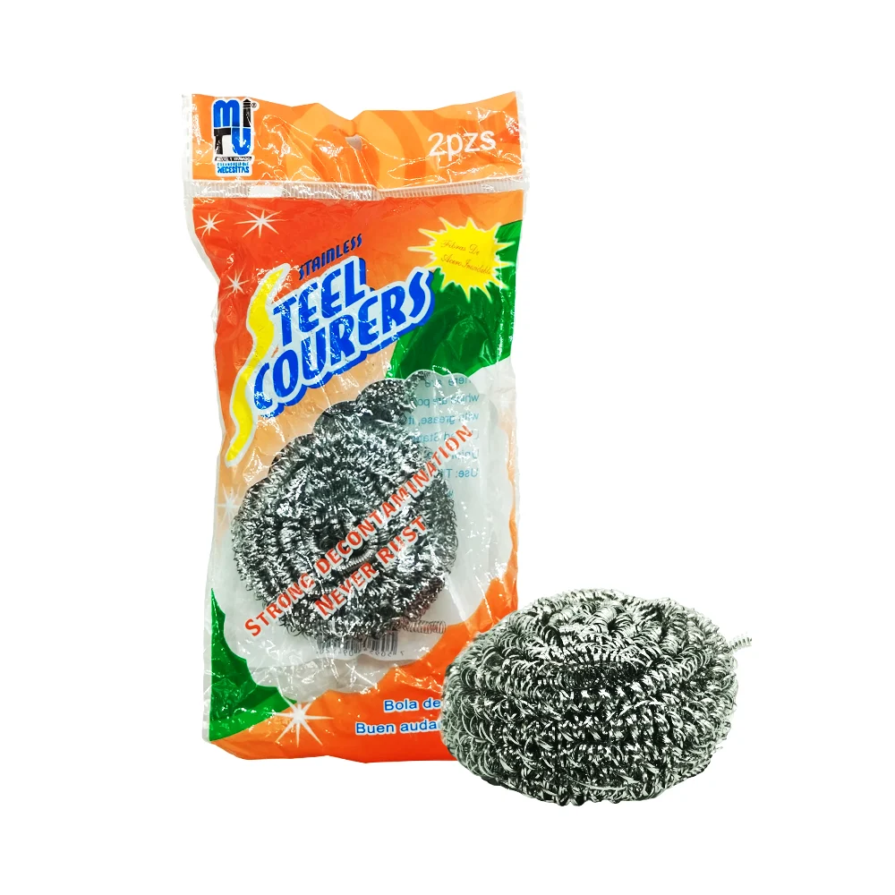 Paquete con 2 fibras metálicas para lavar trastes / steel scourers / mt672