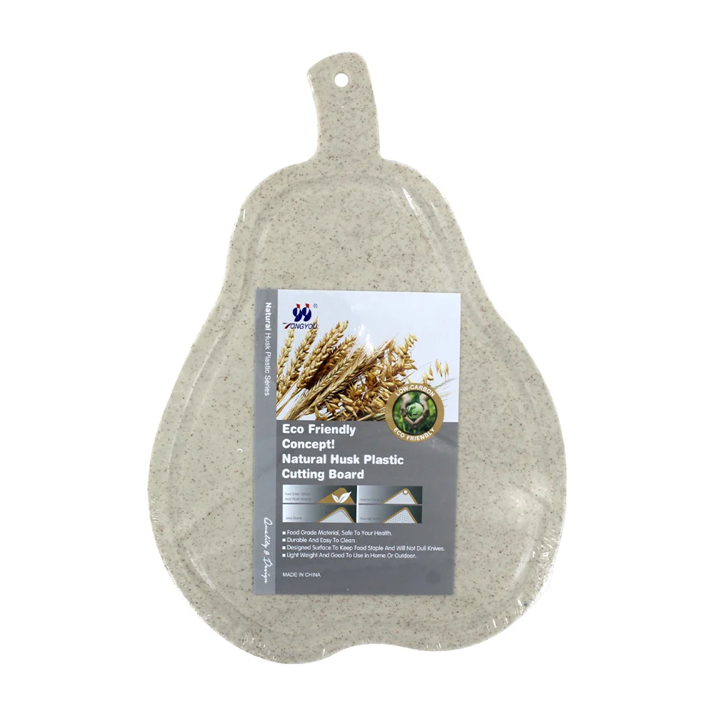 Tabla para picar en forma de pera eco frienly con cascara de plástico natural, ongyou / mt746