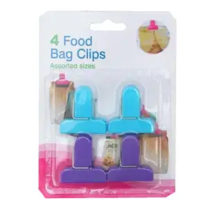 Paquete de 4 clips - pinzas para bolsas de alimentos, variedad de col…