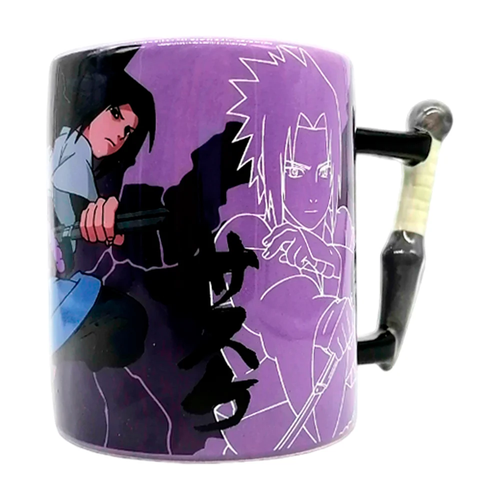Taza de cerámica edición limitada con diseño de sasuke uchiha y asa en forma de kunai, 460ml / 908617