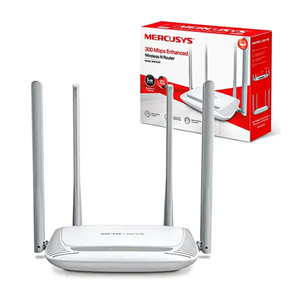Router repetidor wi-fi inalámbrico con 4 antenas mercusys 300mbps / wireless n router