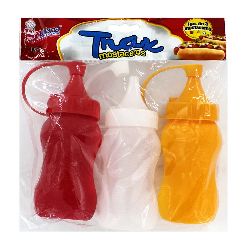 Paquete de 3 dispensadores de aderezo, capacidad de 125ml / mx-1253