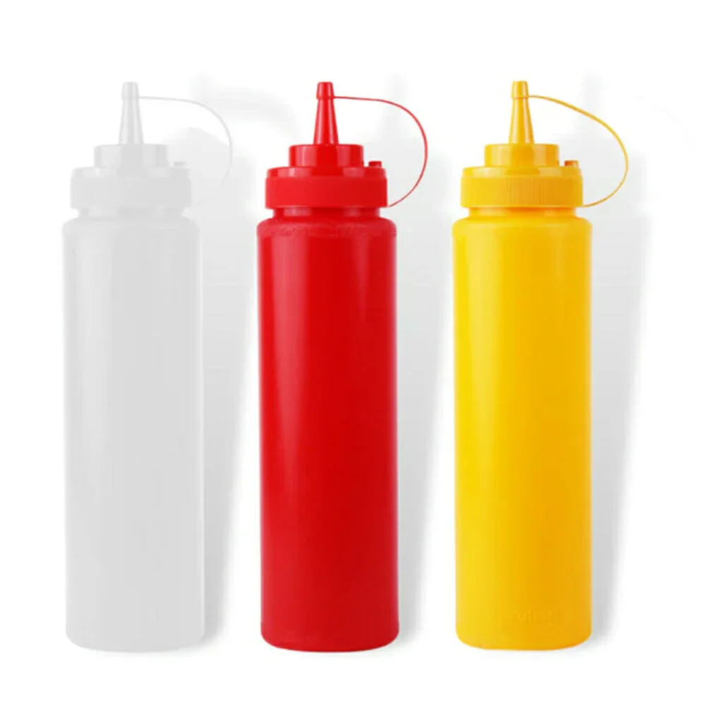 Contenedor para aderezo, de plástico, para ketchup, mostaza o mayonesa, 700ml, variedad de colores / mx-303b / mx-303r / mostacero