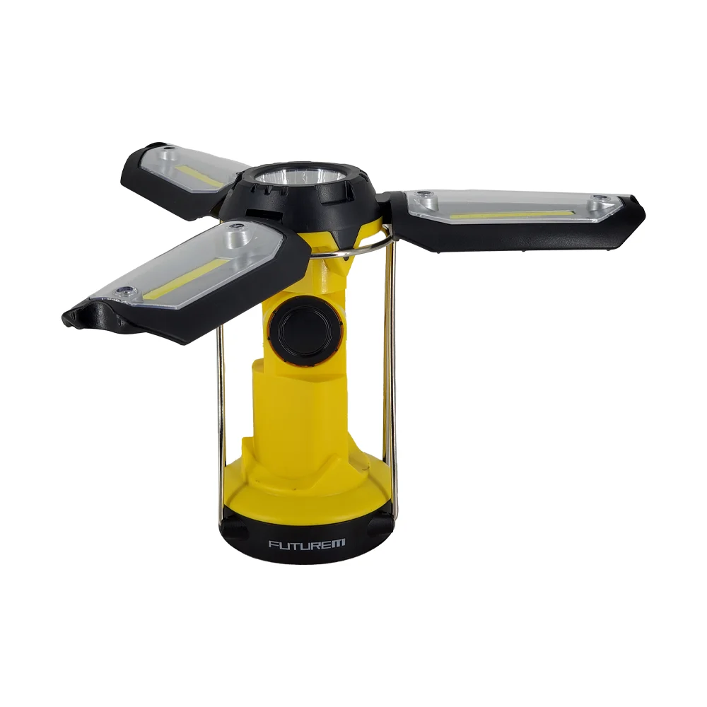 Lámpara recargable portátil multifuncional plegable con 3 aspas y luz led intercambiable / multi-function working light /  am-8802