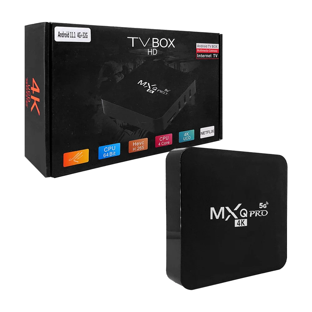 Tv box 4k con sistema operativo android 11.1, 4g+32g / mxqpro