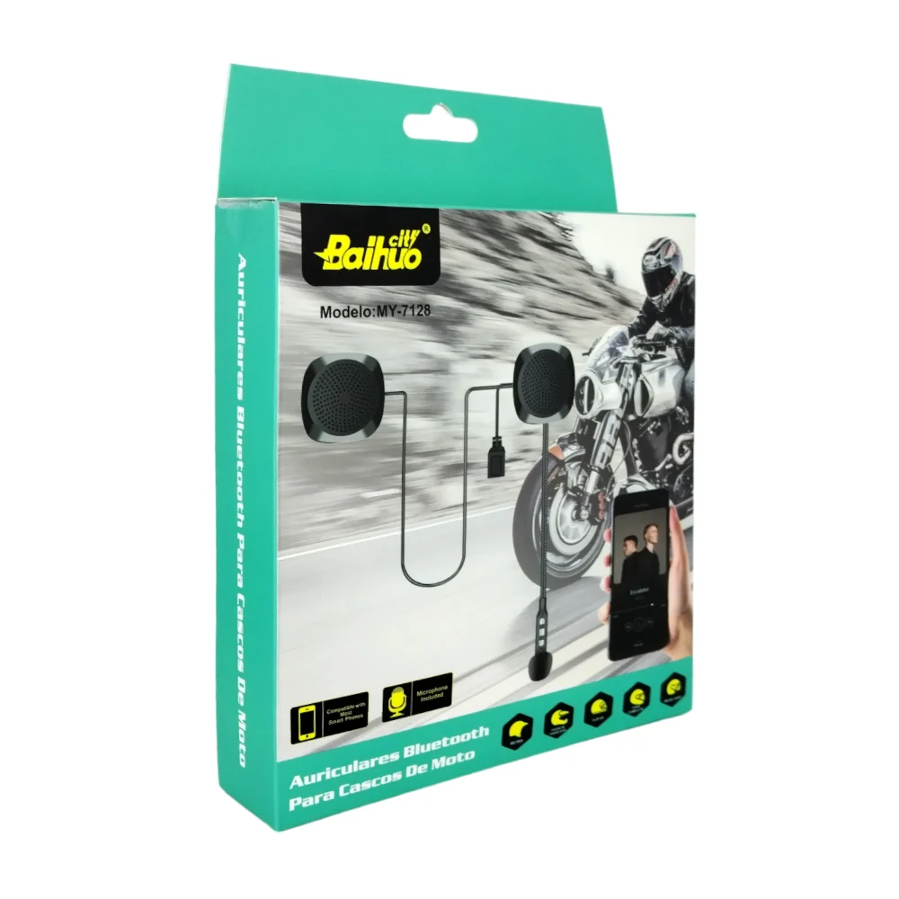 Audífonos bluetooth con micrófono para casco de motocicleta / my-7128