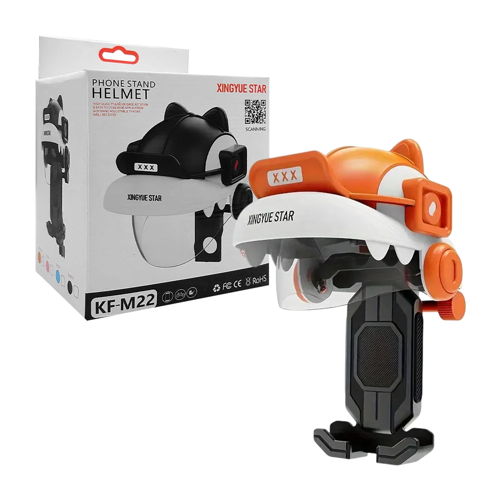 Soporte universal para teléfono ajustable de plástico con casco protector, variedad de colores / phone stand helmet / mzj-670z / mzj-670m