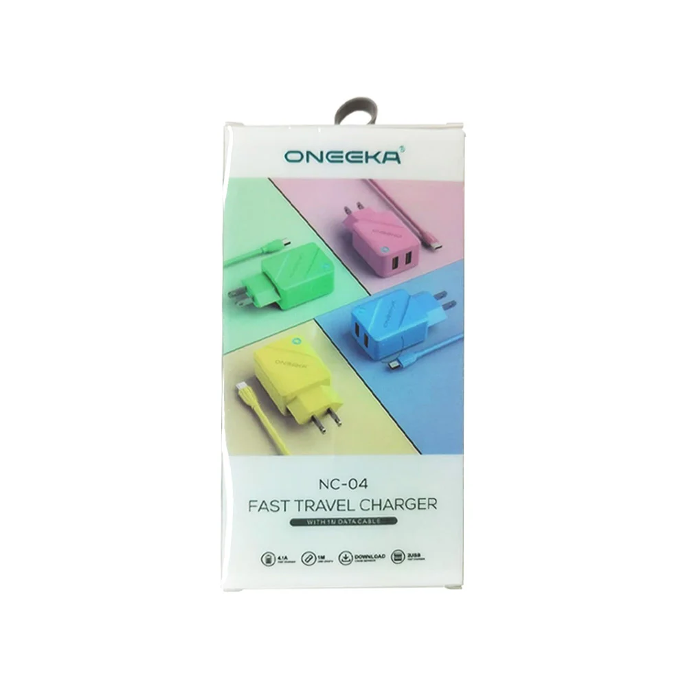 Cargador oneeka entrada v8 4.1a con 2 puertos, variedad de colores / nc-04