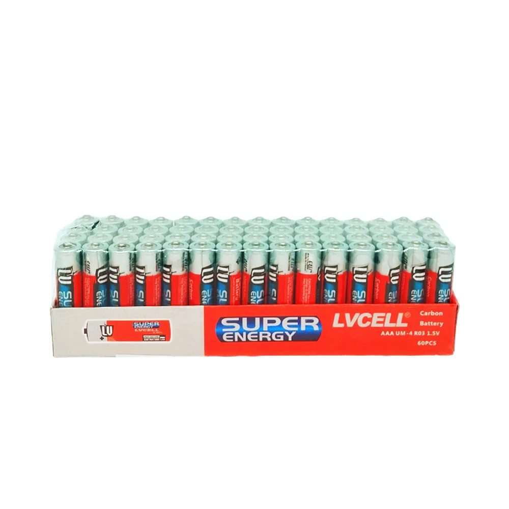 Blíster con 4 pilas baterías super energy triple a r03 de carbón / aaa