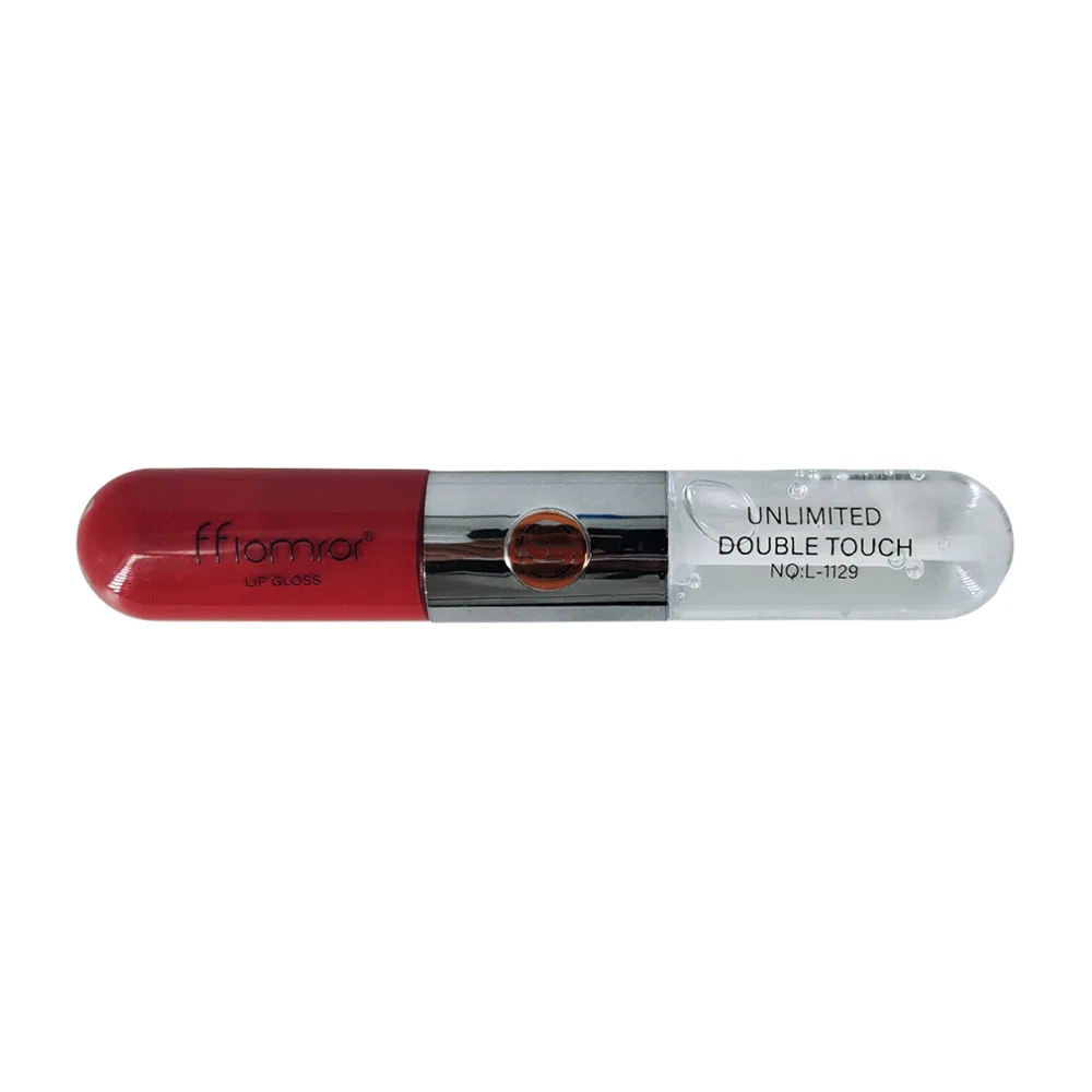 1pza Brillo labial líquido 2 en 1 + gloss transparente, variedad de tonos / l-1129