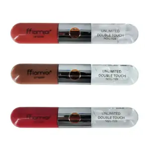 1pza Brillo labial líquido 2 en 1 + gloss transparente, variedad de t…