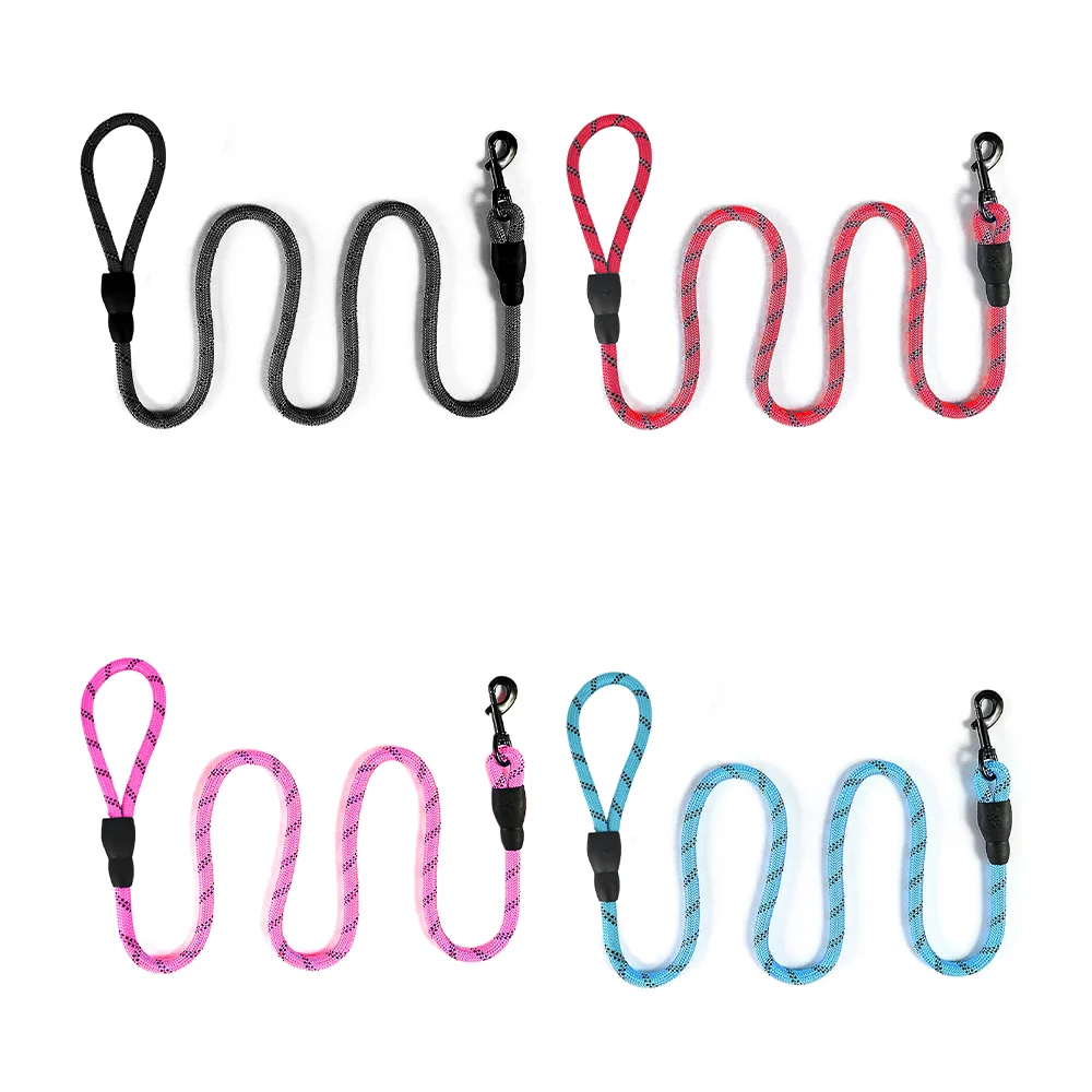 Correa de tela tipo soga para mascotas con detalles reflejantes, variedad de colores / 126cm