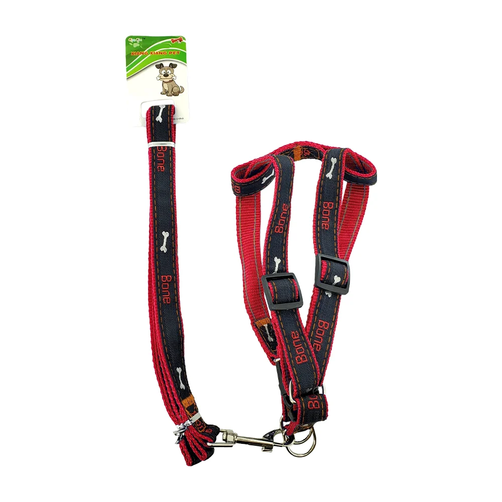 Pechera ajustable con correa para mascotas de talla grande con diseño de huesitos, variedad de colores / xiang xiang pet bone