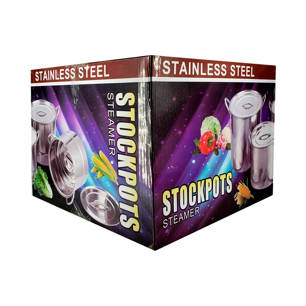 Juego de 4 ollas vaporeras + 4 rejillas + 4 tapaderas de aluminio stockpots steamer / oa8