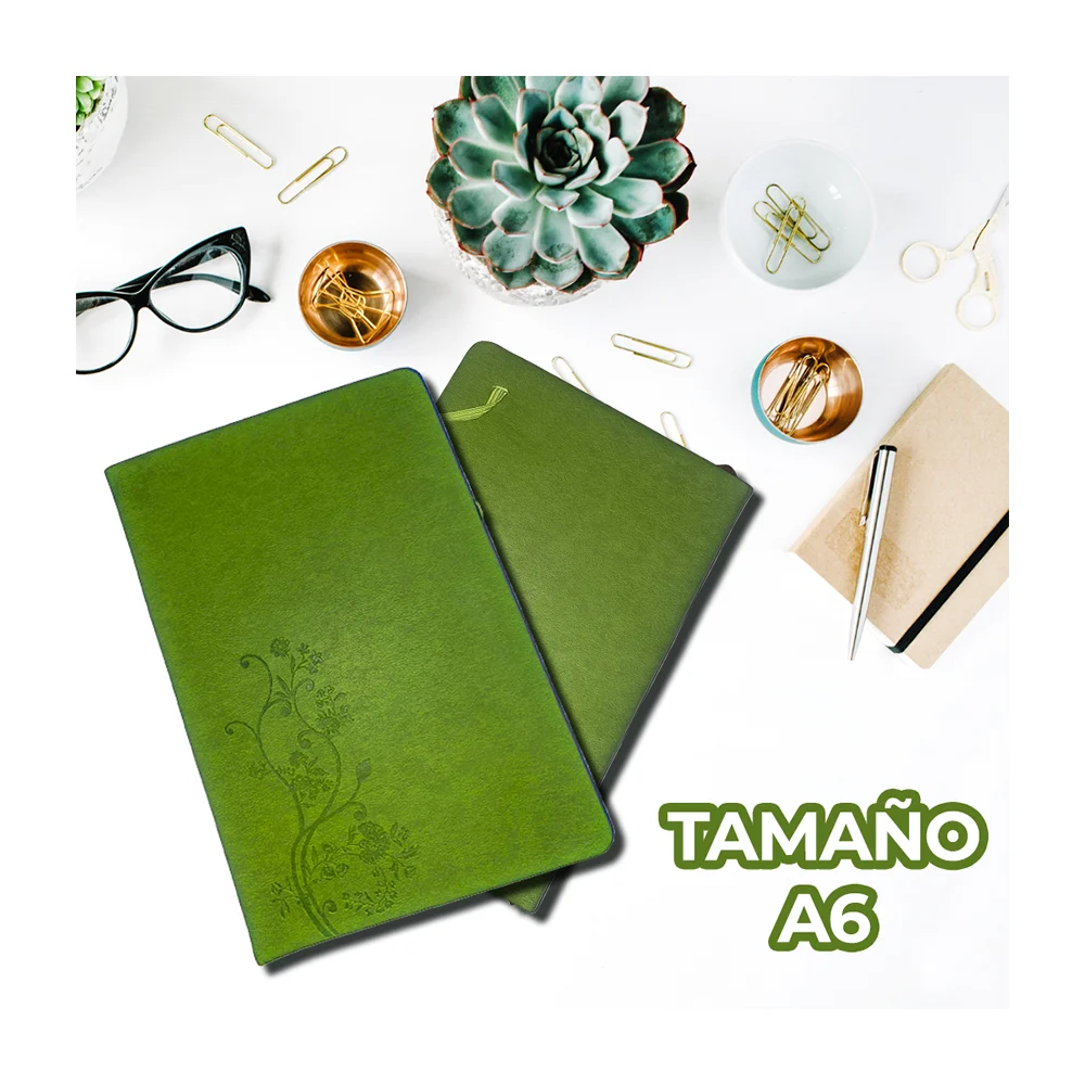Libreta cuaderno con hojas tipo agenda + tapa acolchada y texturizada / off.01.25