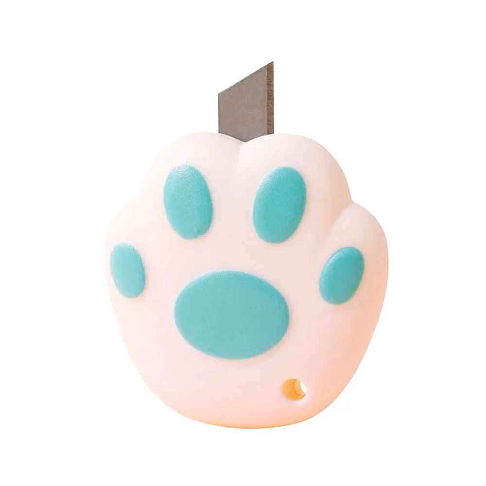 1pza Mini navaja cutter retráctil oulo con forma de patita de gato, variedad de colores / ol20-8484