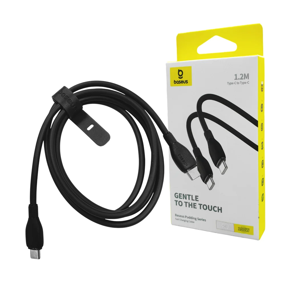 Cable baseus de 1.2m con entrada usb y tipo lighting en color negro 12w, 2.4a / gentle to the touch
