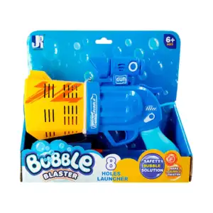 Pistola tipo revólver lanza burbujas recargable + bote de agua con ja…
