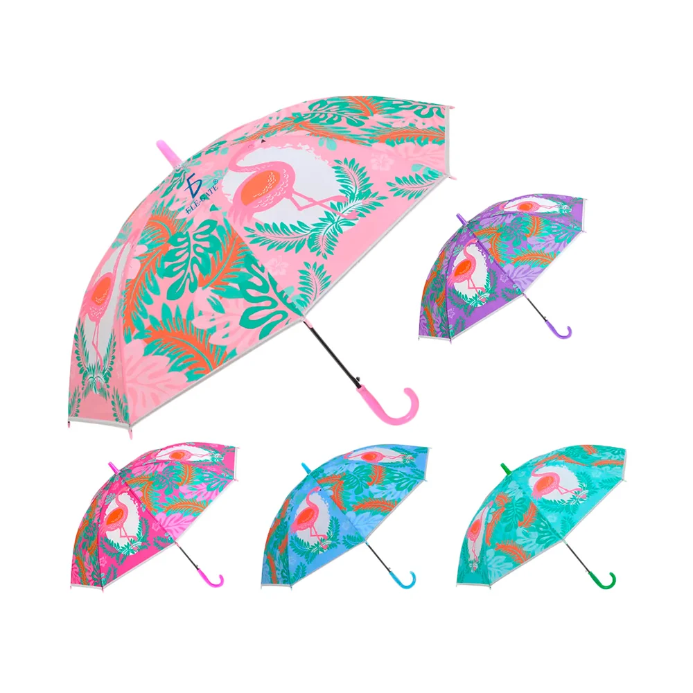 Paraguas infantil de tela impermeable con diseño de flamencos, variedad de colores