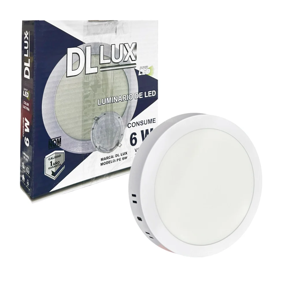 Plafon led empotrable para interiores de 6w con luz led fria / pe-6w