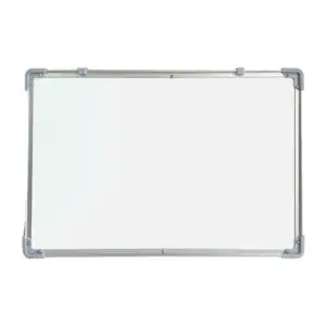 Pintarron blanco mediano rectangular con marco metálico con 2 aros pa…