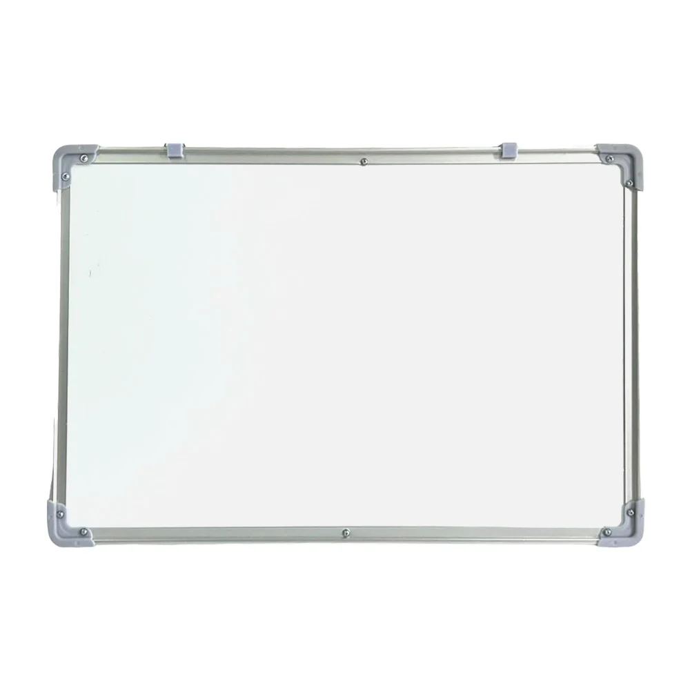 Pintarron blanco mediano rectangular con marco metálico con 2 aros para colgar a la pared, 39.5x59.5cm / 4060