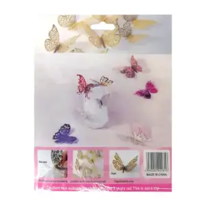 Paquete con 12 mariposas 3d plegables con ranuras para decoración, va…
