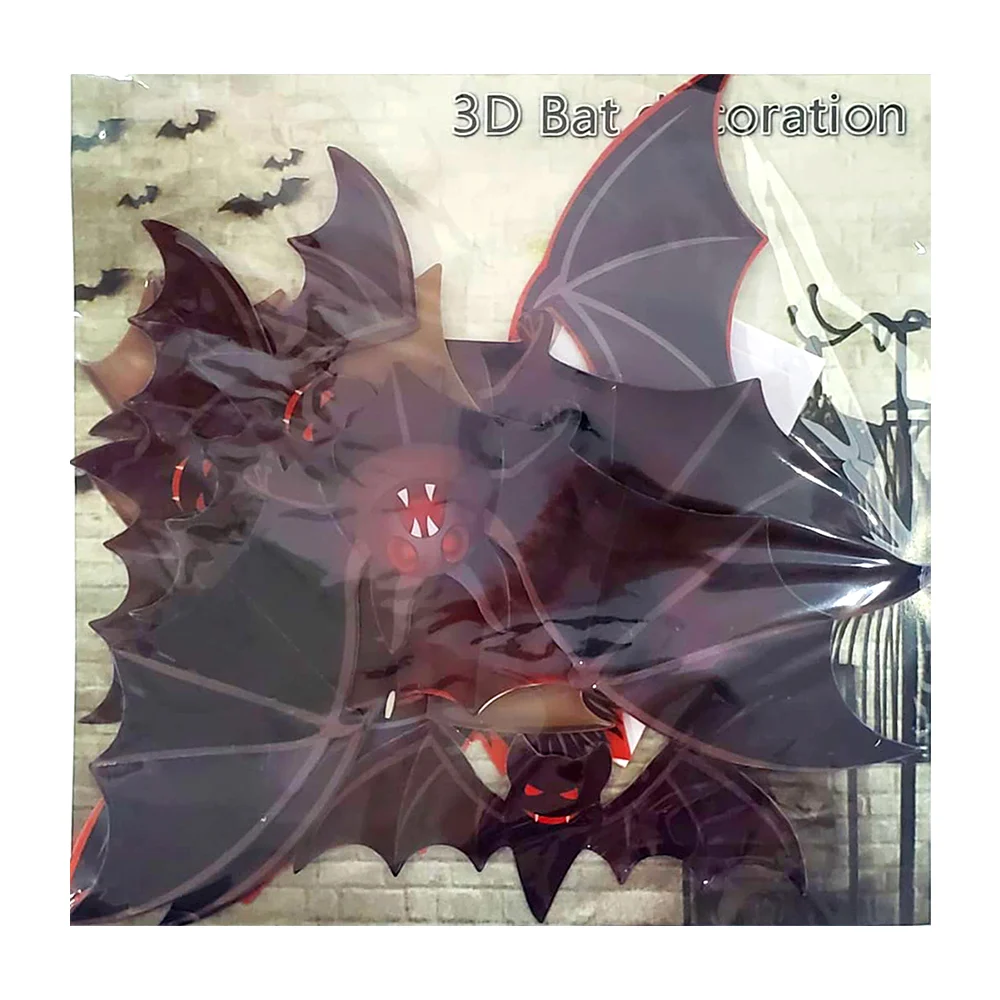 Planilla de stickers decorativos 3d con temática de murciélagos, variedad de diseños / 3d bat decoration