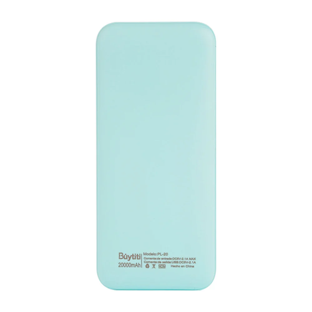 Power bank / batería portátil buytiti con 3 puertos usb y pantalla digital, 20000mah / pl-20