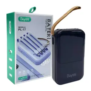 Batería portátil power bank 5000 mah cables usb, v8, tipo-c y lightni…