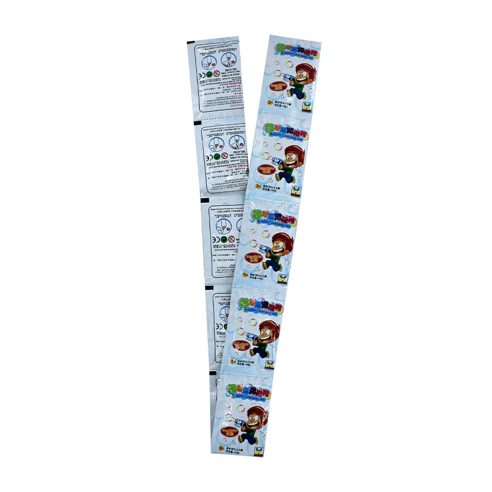 Tira con 10 sobres de jabón para hacer burbujas, 15ml / bubble super concentrate