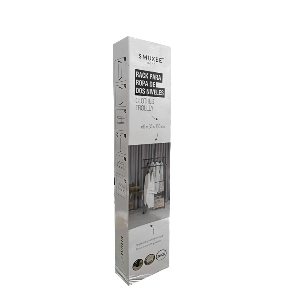 Organizador closet multifuncional de 2 niveles con 3 tubos para la ropa, variedad de colores / double-pole / prr