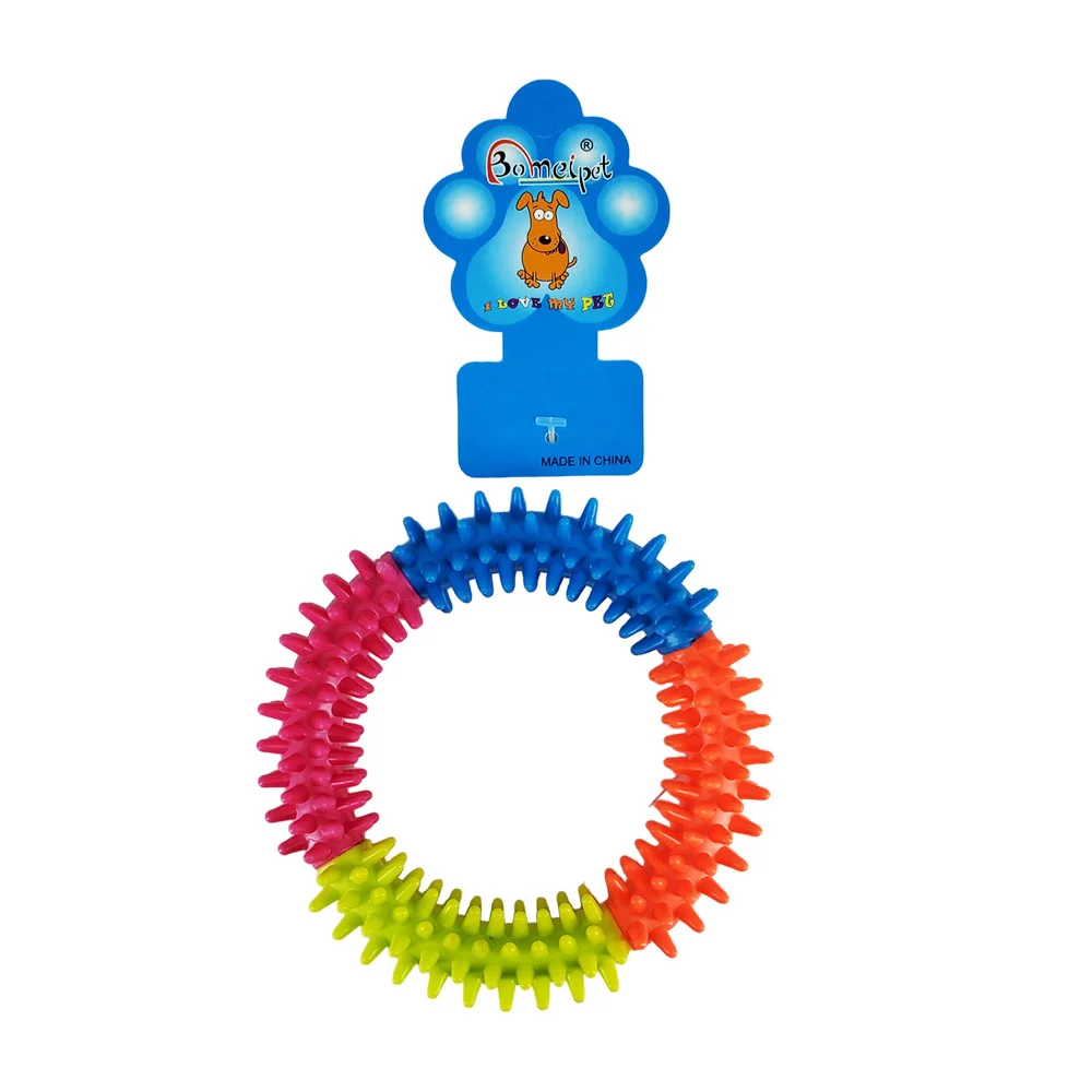 1pza Mordedera en forma de aro multicolor con picos, para mascota / bomeipet
