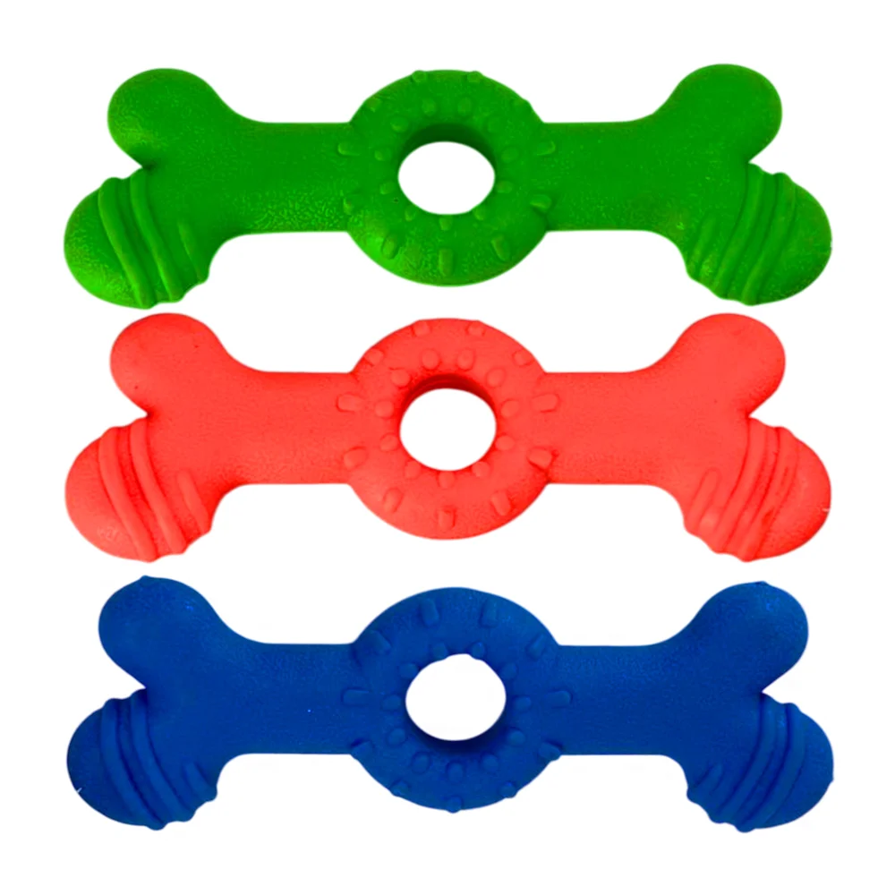 Juguete / mordedera de silicón con forma de hueso para perro, variedad de colores / pet toys / ps4354