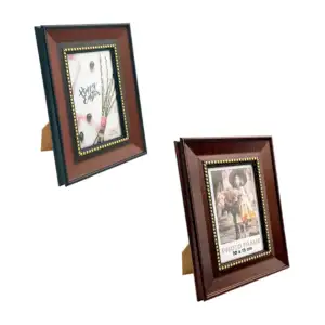 Portarretrato de madera con decoración de puntos dorados, 10x15cm - 4…