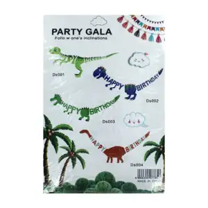 Banner letrero móvil happy birthday con diseño de dinosaurios, varied…