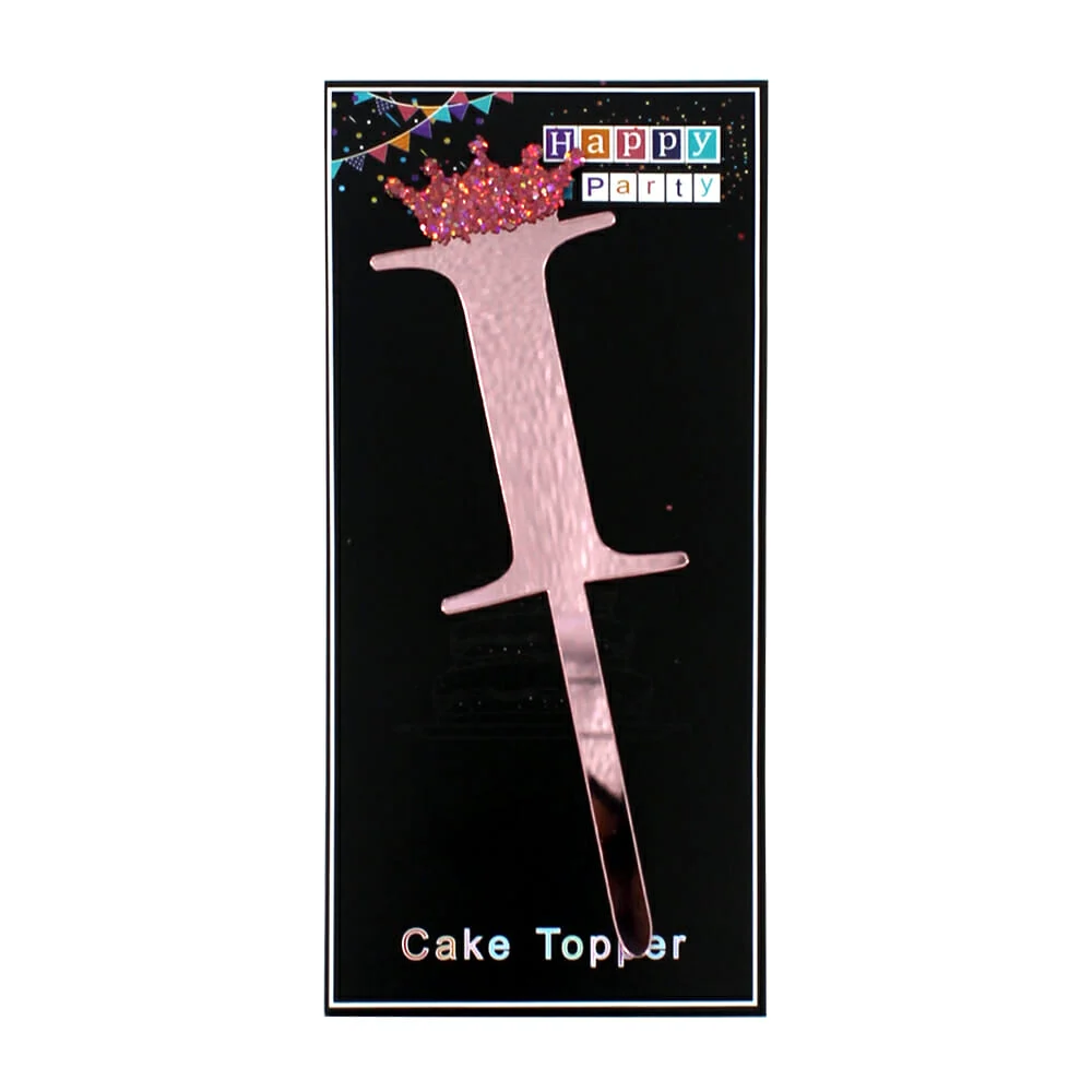 1pza Cake tooper pequeño happy party en forma de número con corona para pastel 10.5cm, variedad de colores y diseños