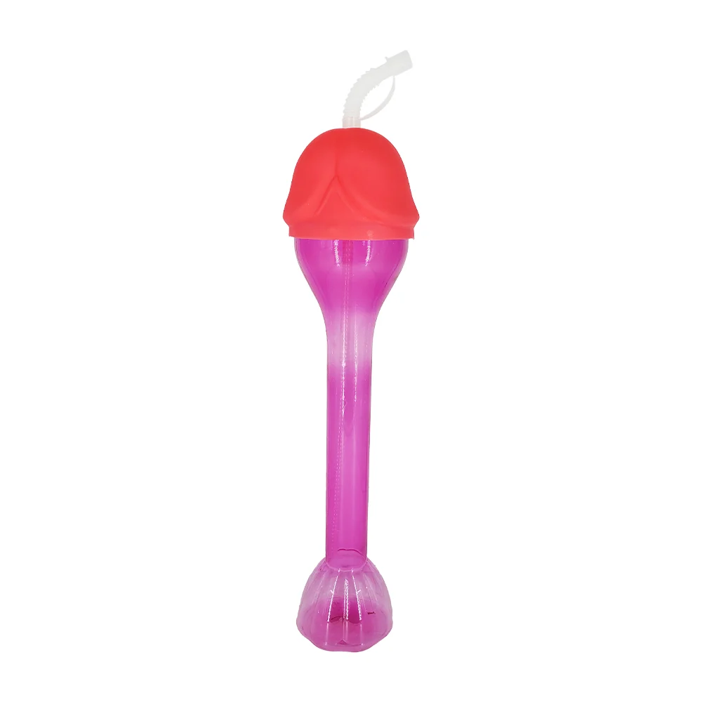 Vaso largo yarda con popote en forma de pene, variedad de colores / 40cm